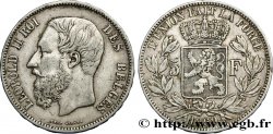 BELGIQUE 5 Francs Léopold II 1869 