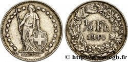 SUISSE 1/2 Franc Helvetia 1944 Berne