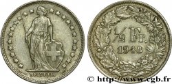 SUISSE 1/2 Franc Helvetia 1948 Berne