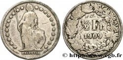 SUISSE 1/2 Franc Helvetia 1909 Berne - B