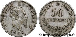ITALIA 50 Centesimi Victor Emmanuel II 1863 Naples