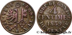 SWITZERLAND - REPUBLIC OF GENEVA 4 Centimes - Canton de Genève 1839 