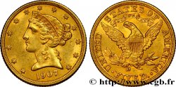 UNITED STATES OF AMERICA 5 Dollars  Liberty  1907 Denver
