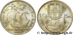 PORTUGAL 10 Escudos emblème et globe / caravelle 1954 