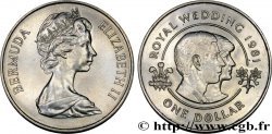 BERMUDA 1 Dollar Elisabeth II / Mariage du prince Charles et de lady Diana 1981 