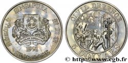 SINGAPORE 5 Dollars Défense Civile 1991 