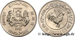 SINGAPOUR 10 Dollars année du coq : emblème / coq 1981 