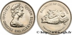 GUERNSEY 25 Pence Elisabeth II, jubilé d’argent / Castle Cornet 1977 