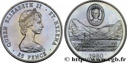 ST. HELENA 25 Pence 80e anniversaire de la reine-mère 1980 