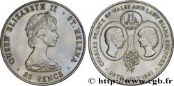 SAINT HELENA 25 Pence mariage du Prince de Galles et de Lady Diana Spencer 1981 
