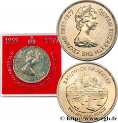 ISLA DE JERSEY 25 Pence Jubilé d’argent d’Elisabeth II 1977 