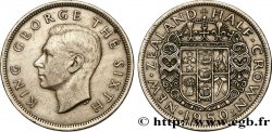 NOUVELLE-ZÉLANDE 1/2 Crown Georges VI / armes couronnée 1950 