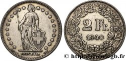 SWITZERLAND 2 Francs Helvetia 1940 Berne