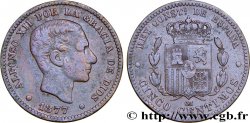 SPAIN 5 Centimos Alphonse XII 1877 Oeschger Mesdach & CO