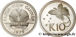 PAPUA NEW GUINEA 10 Kina Proof oiseau de paradis 1975 Franklin Mint