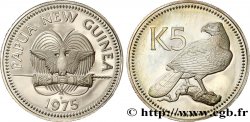 PAPUA NUOVA GUINEA 5 Kina Proof oiseau de paradis / aigle 1976 Franklin Mint