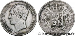 BELGIQUE 5 Francs Léopold Ier tête nue 1851 