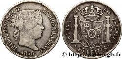 SPAIN - KINGDOM OF SPAIN - ISABELLA II 20 Reales 1858 Séville