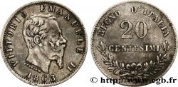 ITALY 20 Centesimi Victor Emmanuel II 1863 Turin