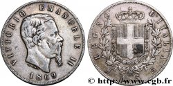 ITALIE 5 Lire Victor Emmanuel II 1869 Milan