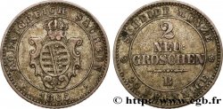 ALLEMAGNE - SAXE 2 Neugroschen Royaume de Saxe, blason 1865 Dresde - B