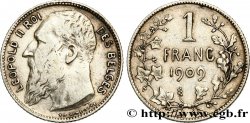 BELGIQUE 1 Franc Léopold II légende française variété sans point dans la signature 1909 