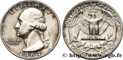 ESTADOS UNIDOS DE AMÉRICA 1/4 Dollar Georges Washington 1964 Philadelphie