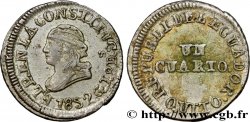 ECUADOR 1/4 Réal 1852 Quito XF/AU 