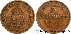 ALEMANIA - PRUSIA 3 Pfenninge Royaume de Prusse écu à l’aigle 1867 Hanovre - B