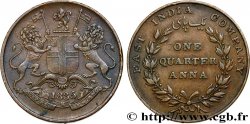 INDES BRITANNIQUES 1/4 Anna East India Company 1835 Calcutta
