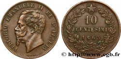 ITALY 10 Centesimi Victor Emmanuel II 1863  AU 
