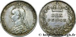 REGNO UNITO 6 Pence Victoria “buste du jubilé”  1889 