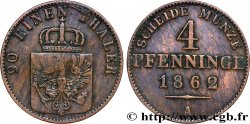 GERMANY - PRUSSIA 4 Pfenninge Royaume de Prusse écu à l’aigle 1860 Berlin