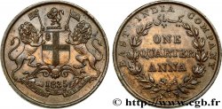 INDES BRITANNIQUES 1/4 Anna East India Company 1835 Calcutta