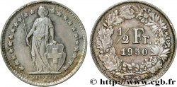 SUIZA 1/2 Franc Helvetia 1950 Berne