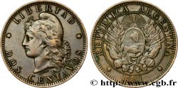 ARGENTINE 2 Centavos emblème / “Liberté” 1891 
