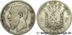 BELGIEN 2 Francs Léopold II légende française 1867 