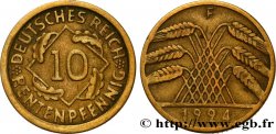 ALLEMAGNE 10 Rentenpfennig gerbe de blé 1924 Stuttgart - F