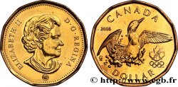 CANADA 1 Dollar Lucky Loonie : Elisabeth II /Plongeon huard et logo des jeux olympique de Vancouver (2010). 2008 