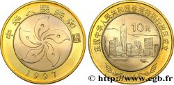 CHINA 10 Yuan Retour de Hong Kong à la Chine : fleur stylisée / vue de la ville 1997 Shenyang