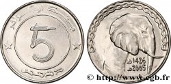 ALGERIA 5 Dinars éléphant an 1426 2005 
