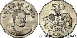 SWAZILAND 50 Cents Roi Msawati III / emblème national 2001 