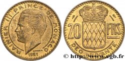 MONACO 20 Francs Rainier III 1951 Paris