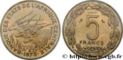 ZENTRALAFRIKANISCHE LÄNDER Essai de 5 Francs antilopes 1973 Paris
