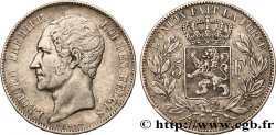BELGIQUE 5 Francs Léopold Ier tête nue 1849 