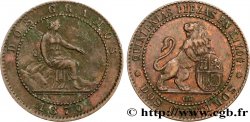 ESPAGNE 2 Centimos monnayage provisoire 1870 Oeschger Mesdach & CO