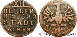 GERMANIA - AQUISGRANA 12 (XII) Heller ville de Aachen aigle 1794 