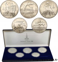RUSSIA - URSS Coffret 5 Monnaies Jeux Olympiques de Moscou 1980 