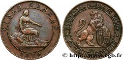 SPAGNA 5 Centimos “ESPAÑA” assise / lion au bouclier 1870 Oeschger Mesdach & CO