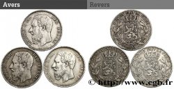 BELGIUM Lot de 3 monnaies de 5 Francs Léopold II 1867-1876 